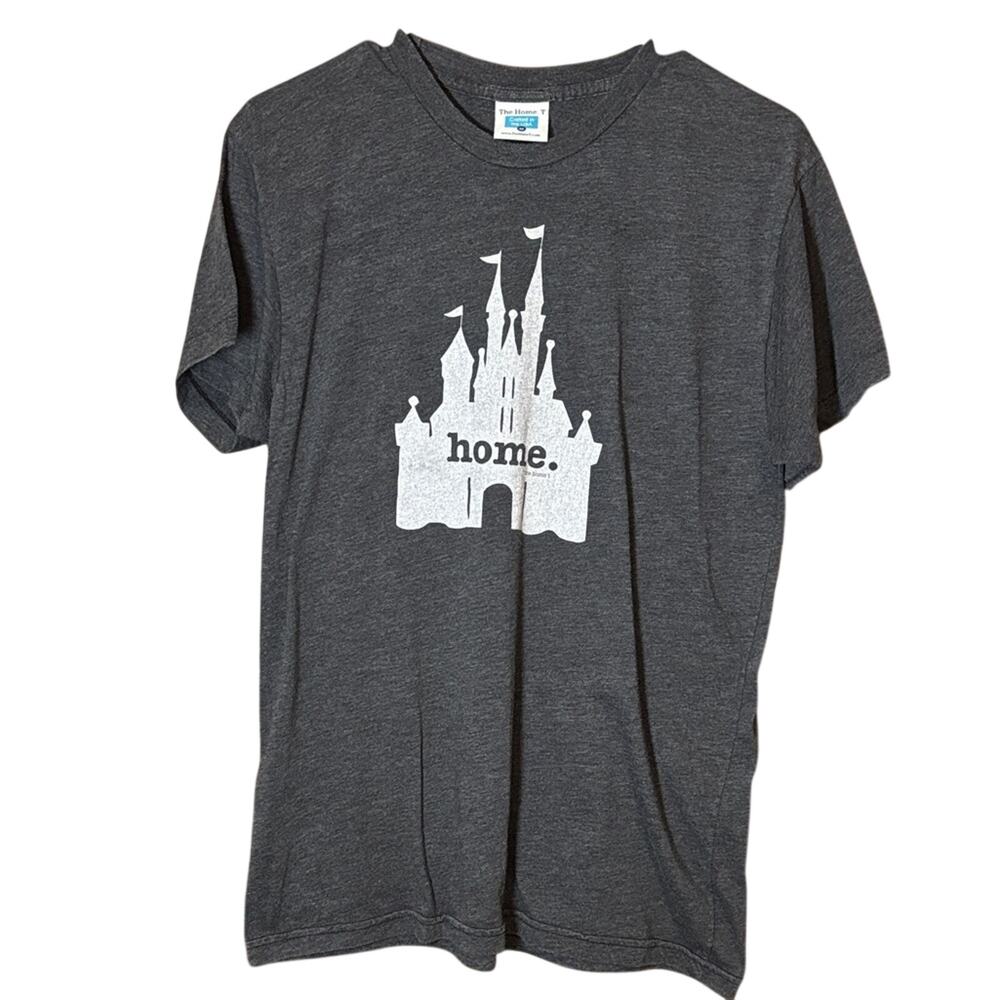 The Home T Castle Graphic Tee Gray Disney Inspired Fantasy Shirt Medium